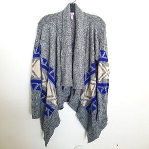 Alya Aztec Western Open Front Cardigan Sweater Sm